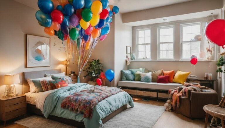 bedroom decoration with balloons